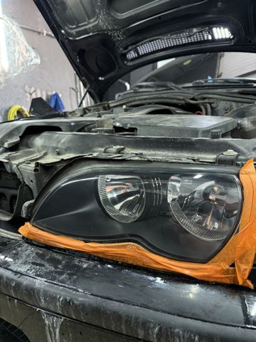 Фара BMW после полировки